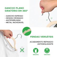 CABIDE COM ACABAMENTO EM VELUDO - BEGE - KIT COM 10 - loja online