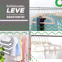 Imagem do CABIDE COM ACABAMENTO EM VELUDO - BEGE - KIT COM 10