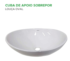 CUBA DE APOIO SOBREPOR OVAL - 405X330X145MM - comprar online