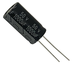 CAPACITOR ELETROLITICO 1000X50V - 1000UF X 50V - 105 GRAUS
