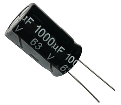 CAPACITOR ELETROLITICO 1000X63V - 1000 UF X 63V - 105 GRAUS - comprar online