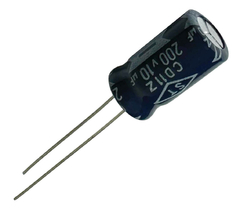 CAPACITOR ELETROLITICO 10X200V - 10UF X 200V - 105º GRAUS - Diprimeira