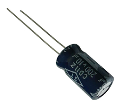 CAPACITOR ELETROLITICO 10X200V - 10UF X 200V - 105º GRAUS - loja online