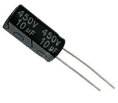 CAPACITOR ELETROLITICO 10X450V - 10UF X 450V - 105º GRAUS