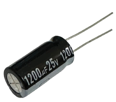 CAPACITOR ELETROLITICO 1200X25V - 1200UF X 25V - 105º GRAUS - Diprimeira