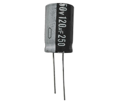 CAPACITOR ELETROLITICO 120X250V - 120 UF X 250V