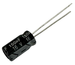 CAPACITOR ELETROLITICO 150X16V - 150 UF X 16V - 105º GRAUS