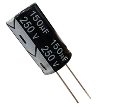 CAPACITOR ELETROLITICO 150X250V - 150 UF X 250V - 105 GRAUS