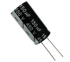 CAPACITOR ELETROLITICO 150X450V - 150UF X 450V - 105 GRAUS - Diprimeira