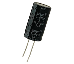 CAPACITOR ELETROLITICO 2200X63V - 2200UF X 63V - 105 GRAUS - Diprimeira