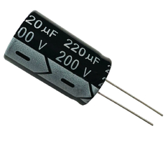 CAPACITOR ELETROLITICO 220X200V - 220UF X 200V - 105º GRAUS - Diprimeira