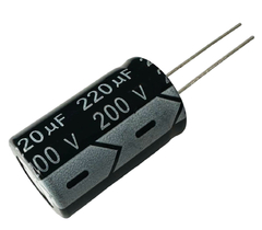 CAPACITOR ELETROLITICO 220X200V - 220UF X 200V - 105º GRAUS - loja online