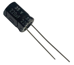 CAPACITOR ELETROLITICO 220X35V - 220UF X 35V - 105 GRAUS