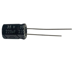 CAPACITOR ELETROLITICO 220X35V - 220UF X 35V - 105 GRAUS na internet
