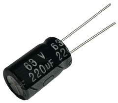 CAPACITOR ELETROLITICO 220X63V - 220UF X 63V - 105º GRAUS