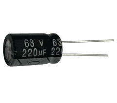 CAPACITOR ELETROLITICO 220X63V - 220UF X 63V - 105º GRAUS - Diprimeira