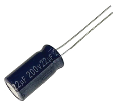 CAPACITOR ELETROLITICO 22X200V - 22UF X 200V - 105º GRAUS - comprar online