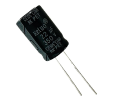 CAPACITOR ELETROLITICO 22X350V - 22UF X 350V - 105º GRAUS