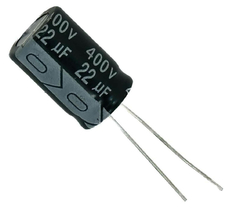 CAPACITOR ELETROLITICO 22X400V - 22UF X 400V - 105º GRAUS - Diprimeira