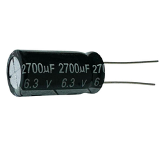 CAPACITOR ELETROLITICO 2700X6,3V - 2700UF X 6,3V - 105º GRAUS - Diprimeira