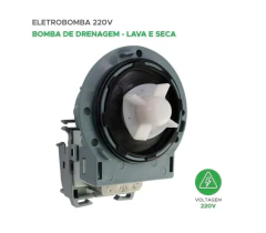 ELETROBOMBA DE DRENAGEM 220V PARA LAVA E SECA SAMSUNG DC-31-00181B / WD085 na internet