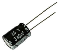 CAPACITOR ELETROLITICO 330X25V - 330UF X 25V - 105º GRAUS