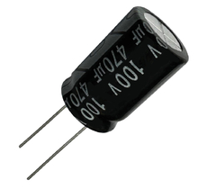CAPACITOR ELETROLITICO 470X100V - 470UF X 100V - 105º GRAUS - Diprimeira