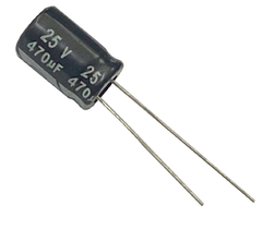 CAPACITOR ELETROLITICO 470X25V - 470 UF X 25V - 105 GRAUS