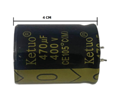CAPACITOR ELETROLITICO 470X400V - 470UF X 400V - 105 GRAUS na internet