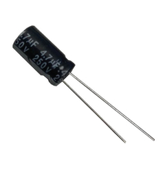 Capacitor Eletrolítico 4,7 X 250V - 4,7X250V - 105º Graus