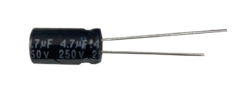 Capacitor Eletrolítico 4,7 X 250V - 4,7X250V - 105º Graus - Diprimeira