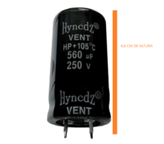 CAPACITOR ELETROLITICO 560X250V - 560UF X 250V - 105º GRAUS - Diprimeira