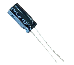 CAPACITOR ELETROLITICO 5,6X400V - 5,6UF X 400V - 105º GRAUS