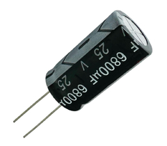 CAPACITOR ELETROLITICO 6800X25V - 6800UF X 25V - 105º GRAUS - Diprimeira