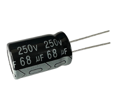 CAPACITOR ELETROLITICO 68X250V - 68UF X 250V - 105 GRAUS