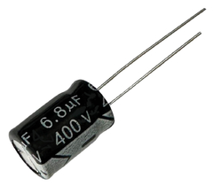 CAPACITOR ELETROLITICO 6,8X400V - 6,8UF X 400V - 105 GRAUS
