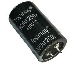 CAPACITOR ELETROLITICO 820X250V - 820UF X 250V - 105º GRAUS na internet
