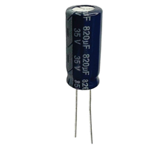 CAPACITOR ELETROLITICO 820X35V - 820UF X 35V - 105º GRAUS - Diprimeira