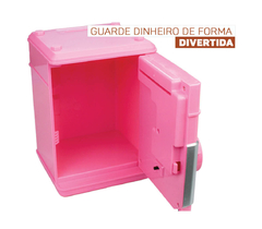 COFRE DIGITAL ELETRONICO PUXA NOTAS E MOEDAS - ROSA na internet