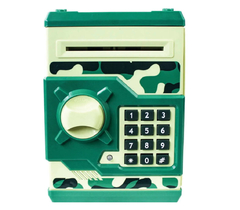 COFRE DIGITAL ELETRONICO PUXA NOTAS E MOEDAS - VERDE CAMUFLADO - comprar online