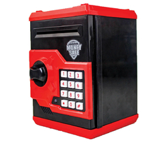 COFRE DIGITAL ELETRONICO PUXA NOTAS E MOEDAS - VERMELHO