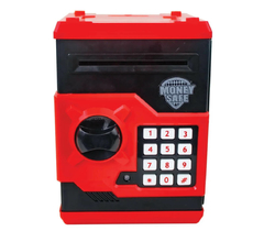 COFRE DIGITAL ELETRONICO PUXA NOTAS E MOEDAS - VERMELHO - comprar online