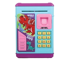 COFRE DIGITAL ELETRONICO PUXA NOTAS E MOEDAS - AZUL E ROXO - comprar online
