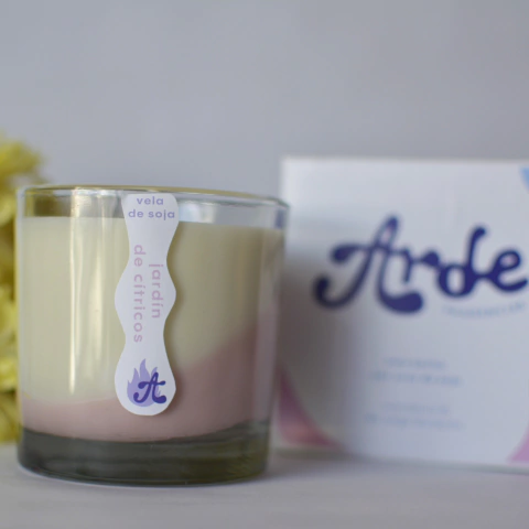 vela de soja JARDÍN DE CÍTRICOS vaso lineal