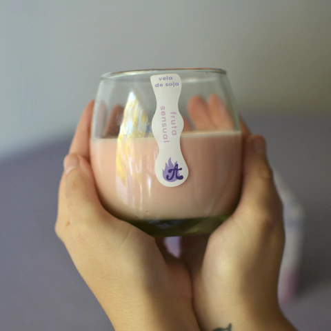 Vela de soja aromática vaso bombé bajo ANGULAR