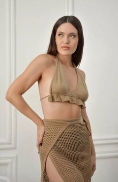 Conjunto Playero Top Y Pareo Calado Hilo Mujer (561) - tienda online
