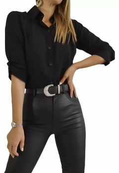 Camisa Basica Uniforme Manga Larga Lisa Mujer Entallada (12) en internet