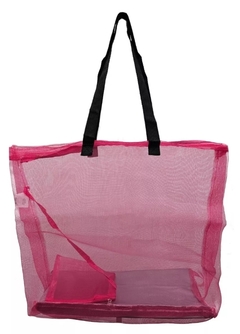 Bolso Red Transparente Playero Amplio Importado Cartera (314)