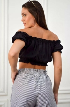 Imagen de Short Rayado Elastico Poplin Mujer Tendencia Casual (509)