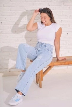 Pantalon Jean Recto Rigido Mujer 36 A 46 Tendencia (585) en internet